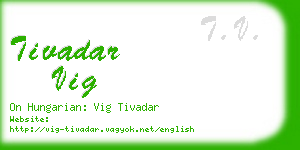 tivadar vig business card